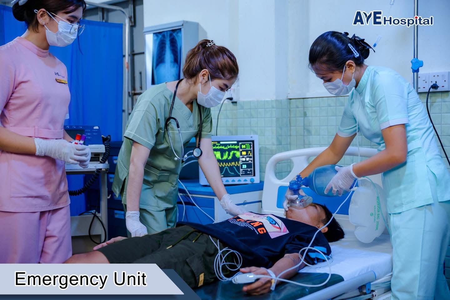 Aye Hospital emergency unit critical care